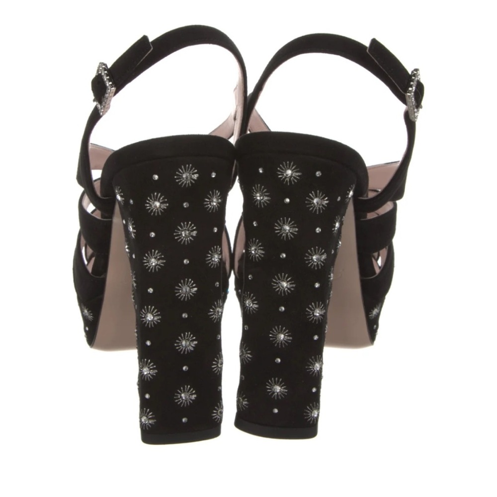 Roger Vivier Suede Crystal Embellishments Slingback Sandals Women's Size:9/5 -10 - Picture 10 of 16
